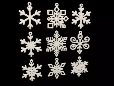 Snowflake Ornament Set 3D print model