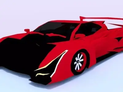 3D Supercar Concept Low-poly 3D model