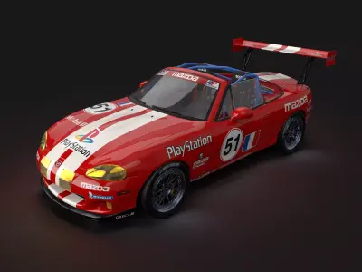 MX-5 NBFL Miata 2000 LeMans Livery Low-poly 3D model