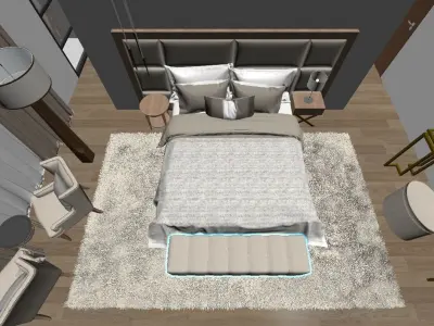 bedroom parents modern N1 3D model