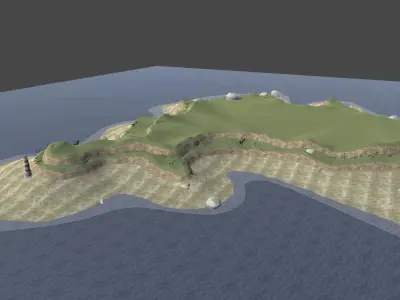 Beach Racing Track Low-poly 3D model