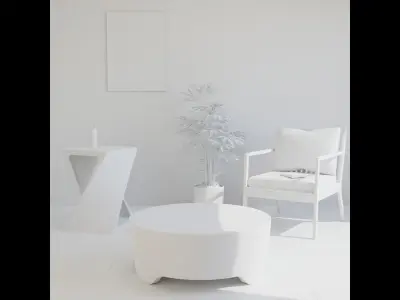 WOOD FURNITURES  HIGH POLY SCENE 3D model