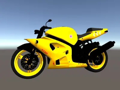 Simple 3D Race Bike Low-poly 3D model