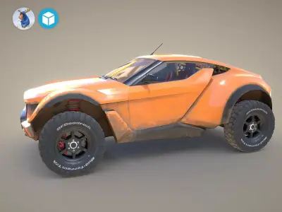 Zarooq Racer Car Low-poly 3D model