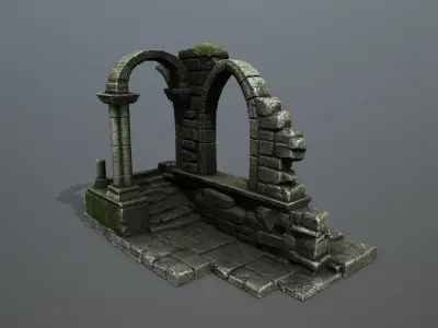 Ruin Gate Low-poly 3D model