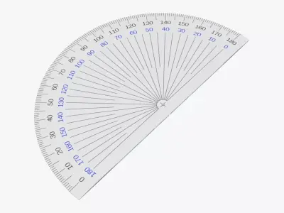 Protractor half-circle 02 3D model