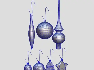 Christmas Bauble Pack Low-poly 3D model