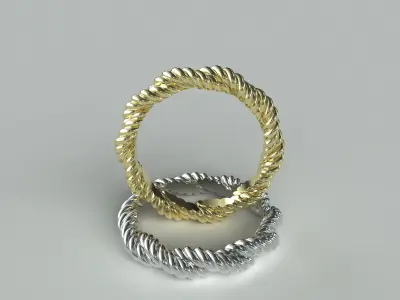 Model009-3 - ROPE Band Ring 3D print model
