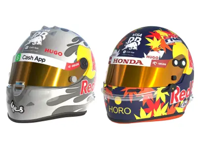 F1 Racing Bulls Helmets 2024 3D model