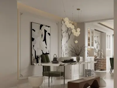 Modern French-style living room 3D model