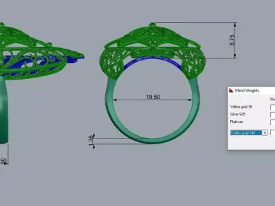 Elegant Jewelry Brand Gold Luxury  3D print model