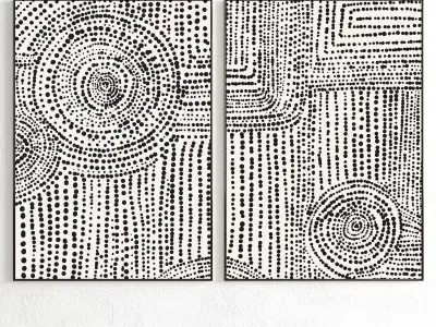 Plaster Two Photo Frame 305 Low-poly 3D model