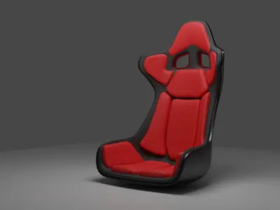 racing bucket seat pack of 3 Low-poly 3D model
