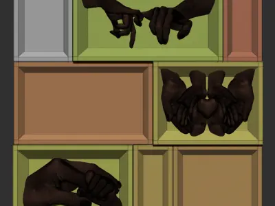 Hands panel 3D print model 3D print model