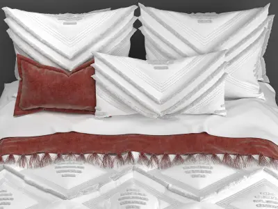 Bed linen set 3D model