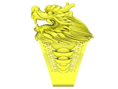 Luxury Dragon Head Men Ring 3D Model 4791 3D print model