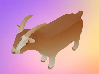Low poly goat Low-poly 3D model