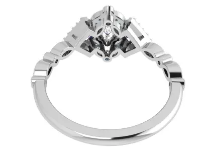 Diamond Unique Ring 3496 3D print model