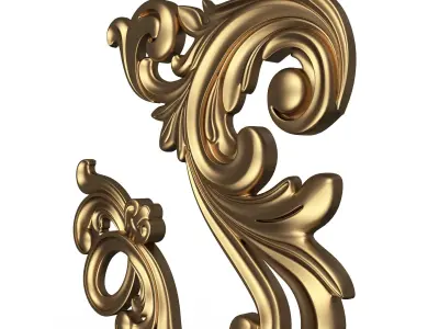 Corner Carved Plaster Molding Decoration 025 Low-poly 3D model