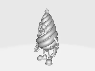 Festive Spiral Ornament Character Whimsical Christmas Holiday 3D print model