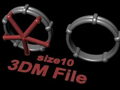 Rope Style Fashion Band Ring Size10 3D print model