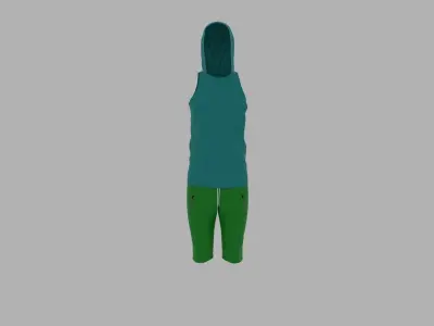 Sport Suit Low-poly 3D model 17