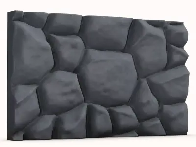 Cracked Shale Wall High Poly Model 3D model