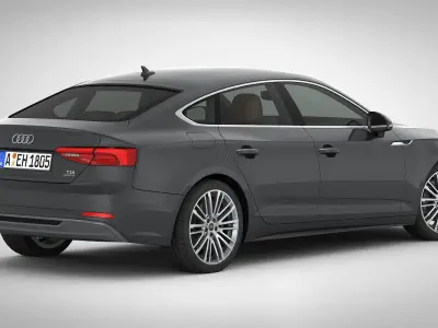 Audi A5 Sportback 2018 detailed interior 3D model
