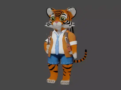 Tiger Cub Low-poly 3D model purchase