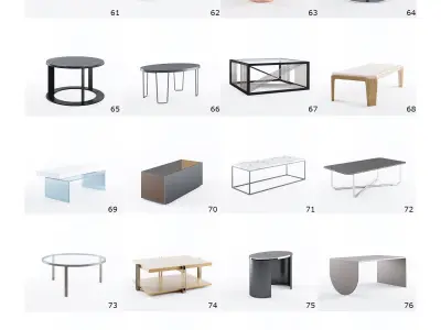Coffee Tables Pack -100 Models Low-poly 3D model