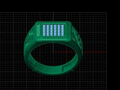 Print Ready STL 3DM  Gents Rings Diamond Men Ring  3D print model 142