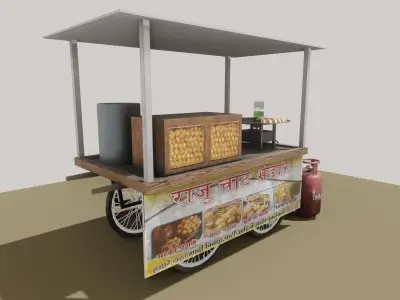 INDIAN PANIPURI CART  Low-poly 3D model