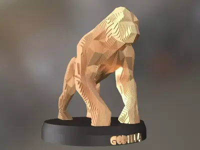 Parametric Gorilla Low-poly 3D model