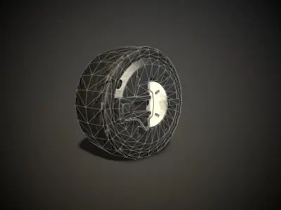 WHEEL AND TIRE 7 3D model Low-poly 3D model