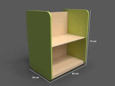 Medium Shelf Green Low-poly 3D model