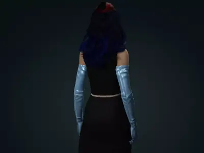 Stylized Female Character Rigged PBR Game Ready 3D model