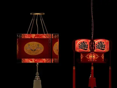Chinese Red Lantern 3D model 30