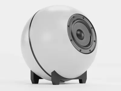 Round Audio Speaker V3 - Universal White Sound Unit Low-poly 3D model