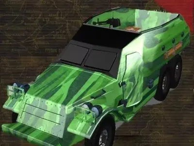 BTR152 military vehicle with camouflage 3D model
