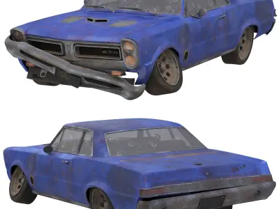 old 1965 pontiac gto 3D model