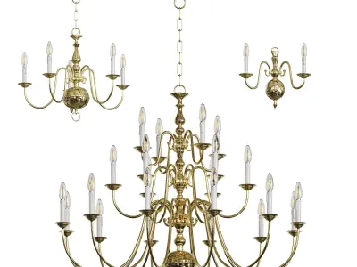 Chandelier Williamsburgh Set Collection 3D model