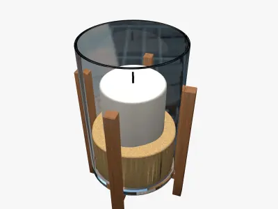 Candle with Holder 3D model