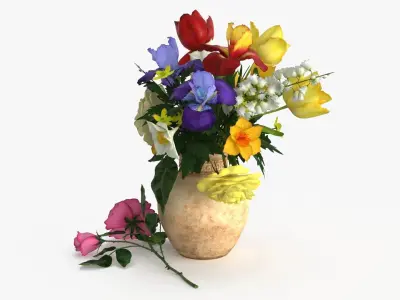 Bouquet Flowers 3D model