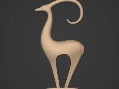 Abstract Deer Figurine - Ready for 3D Printing Low-poly 3D model
