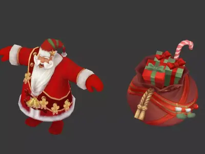 Shorty Santa Low-poly 3D model