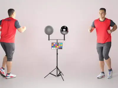 Young sportsman jogging 195 Low-poly 3D model