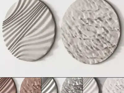 278 decorative wall art 10 round artworks P01 3D model