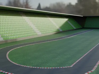 Race Track Low-poly 3D model