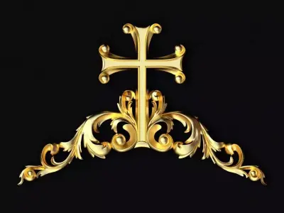 Central decor ornament for furniture 3D model 810