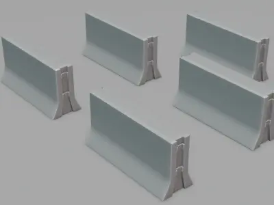 Concrete Blocker Low-poly 3D model